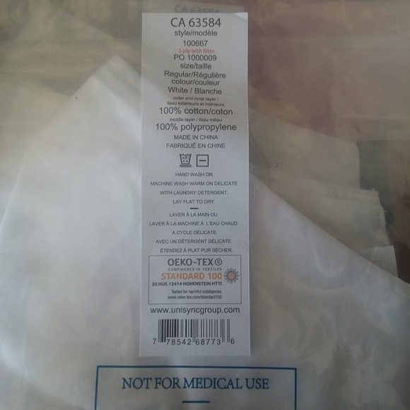 3 for $15, 1 for $5 Oeko-Tex Standard 100 Reusable Face Masks 3 ply with filter - Picture 2 of 4